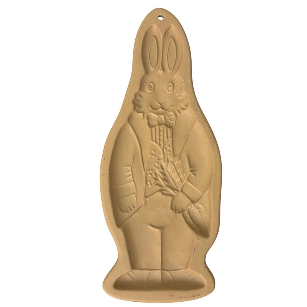 Vintage 1983 Brown Bag Cookie Art Hill Design Rabbit Stoneware Mold | Tan Bunny